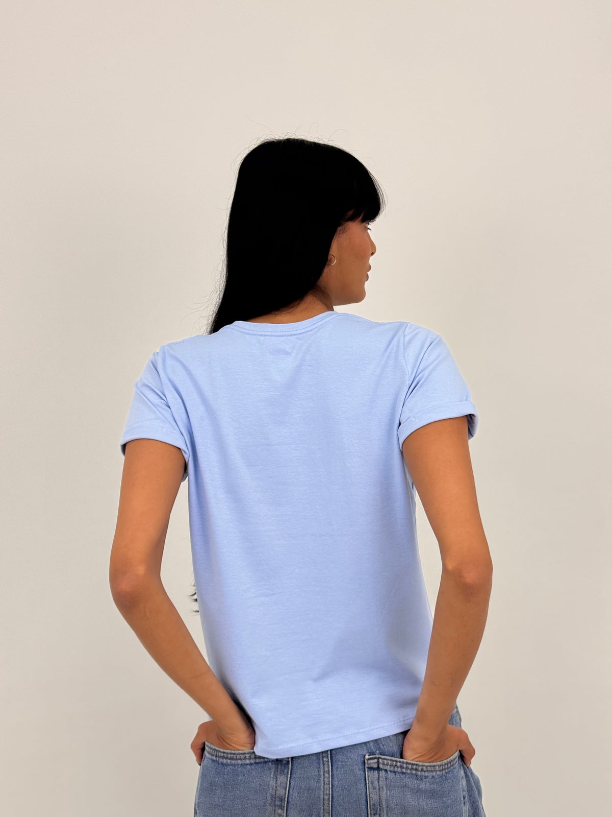Camiseta Tela Fría Dama blank, color azul claro - Tu Prenda