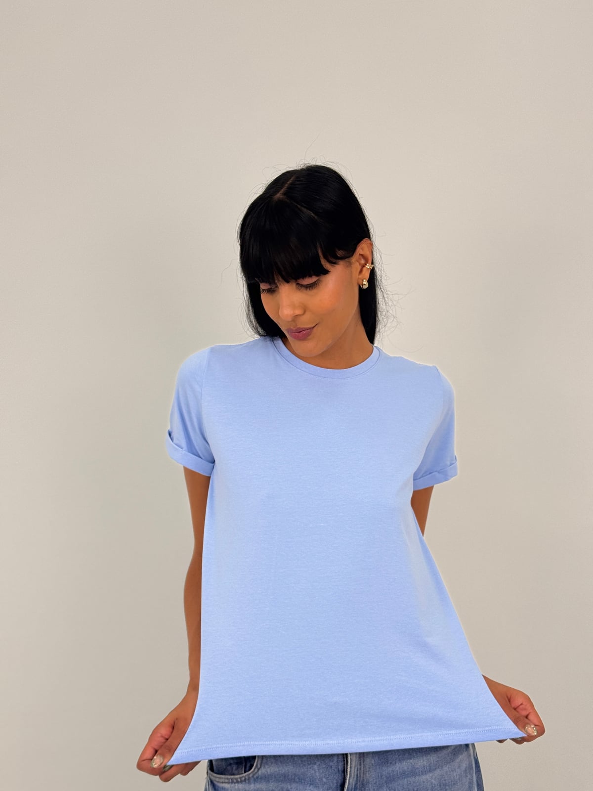 Camiseta Tela Fría Dama blank, color azul claro - Tu Prenda