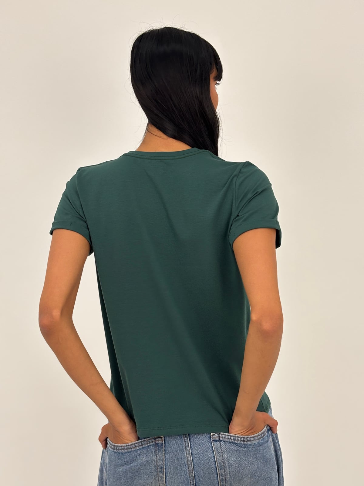 Camiseta Tela Fría Dama blank, color botella - Tu Prenda