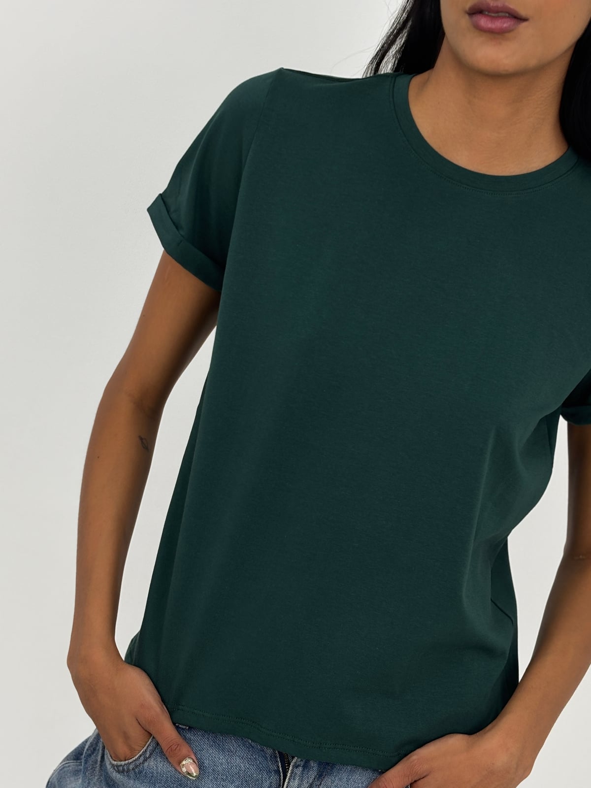 Camiseta Tela Fría Dama blank, color botella - Tu Prenda