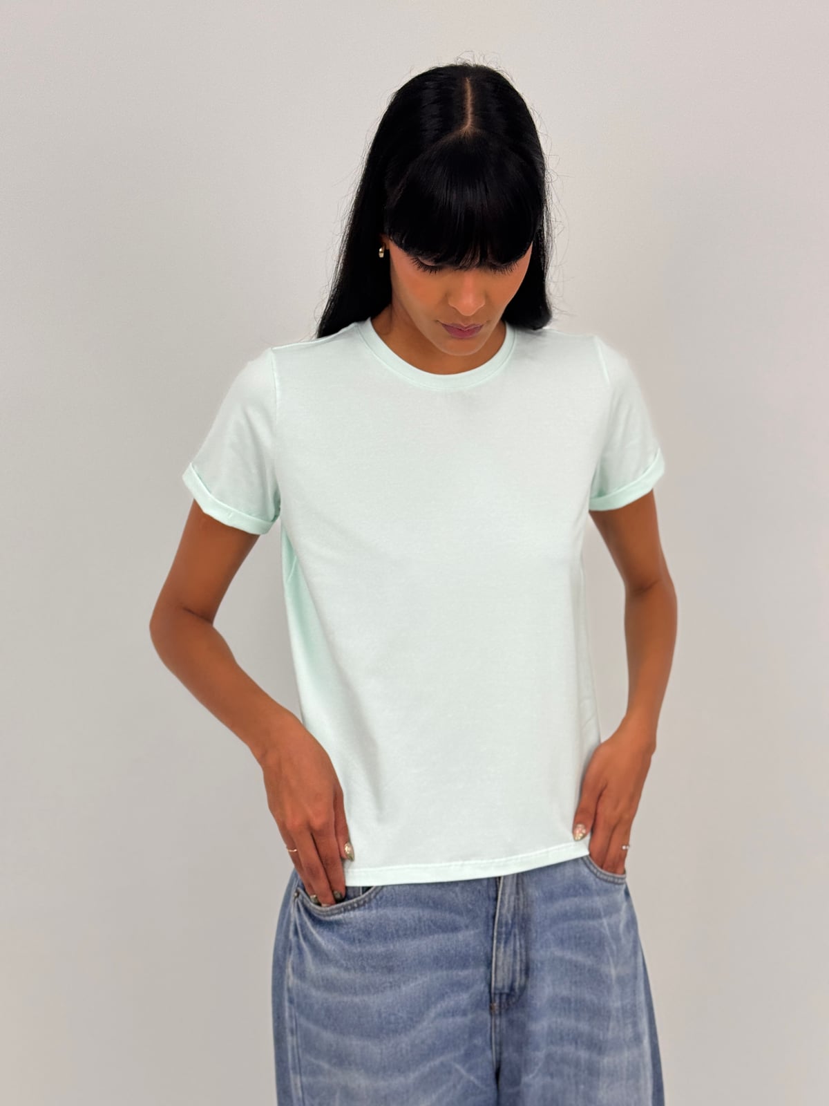 Camiseta Tela Fría Dama blank, color menta - Tu Prenda