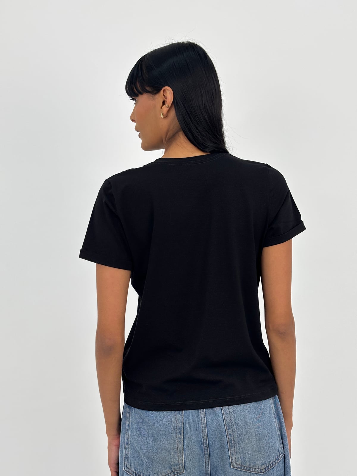 Camiseta Tela Fría Dama blank, color negro - Tu Prenda
