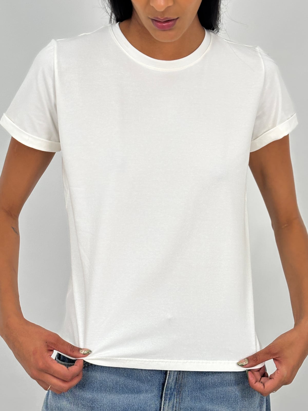 Camiseta Tela Fría Dama blank, color vainilla - Tu Prenda