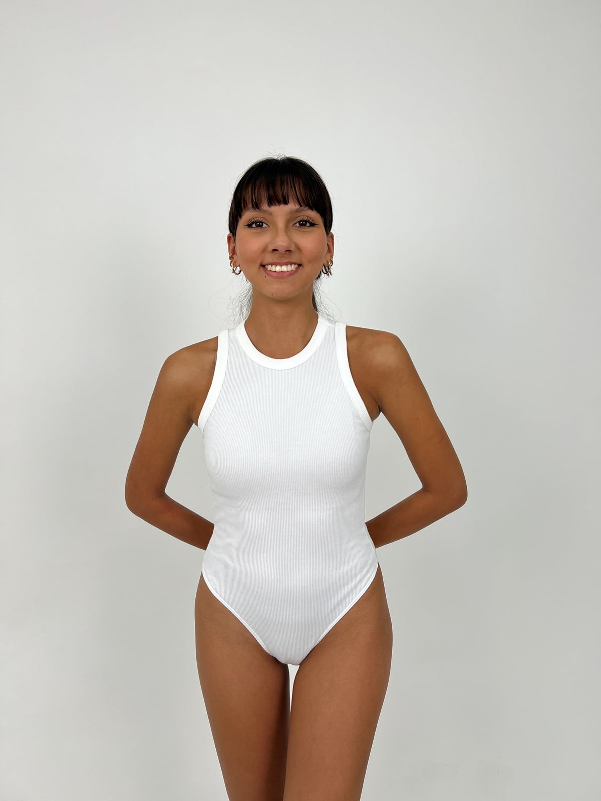 Body Dama Rib blank, color cremoso sesgo cremoso - Tu Prenda