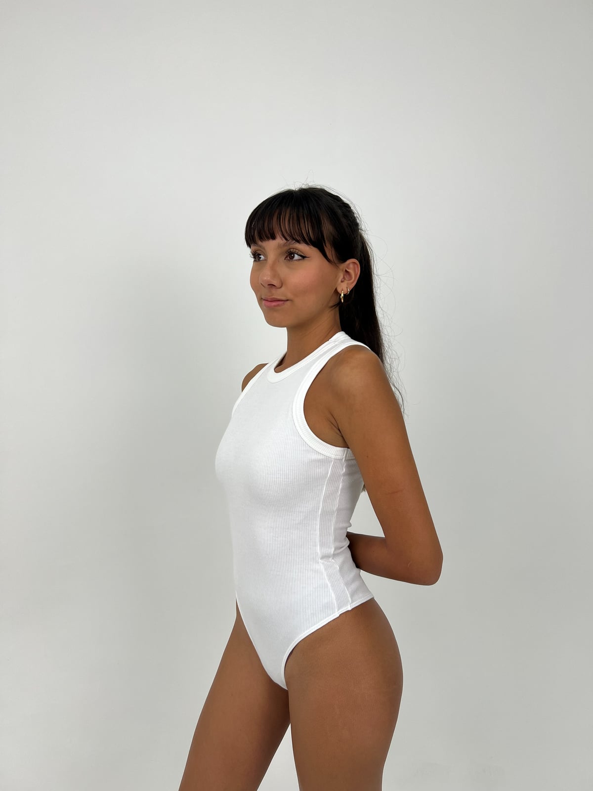 Body Dama Rib blank, color cremoso sesgo cremoso - Tu Prenda