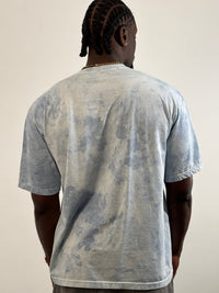 Camiseta Oversize Acid Wash blank, color azul - Tu Prenda