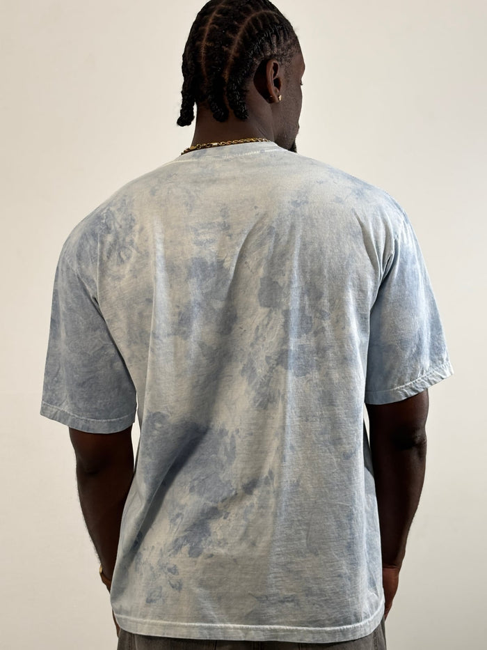 Camiseta Oversize Acid Wash blank, color azul - Tu Prenda