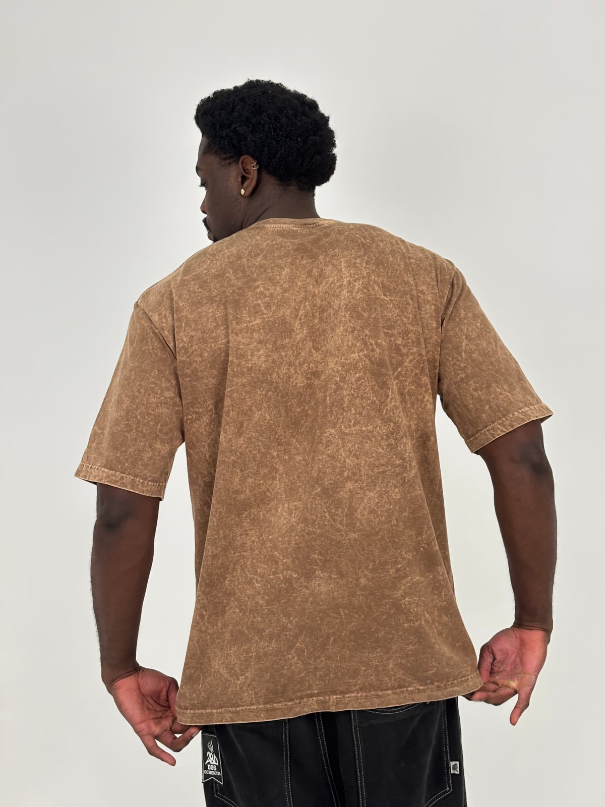 Camiseta Oversize Acid Wash blank, color beige pardo - Tu Prenda