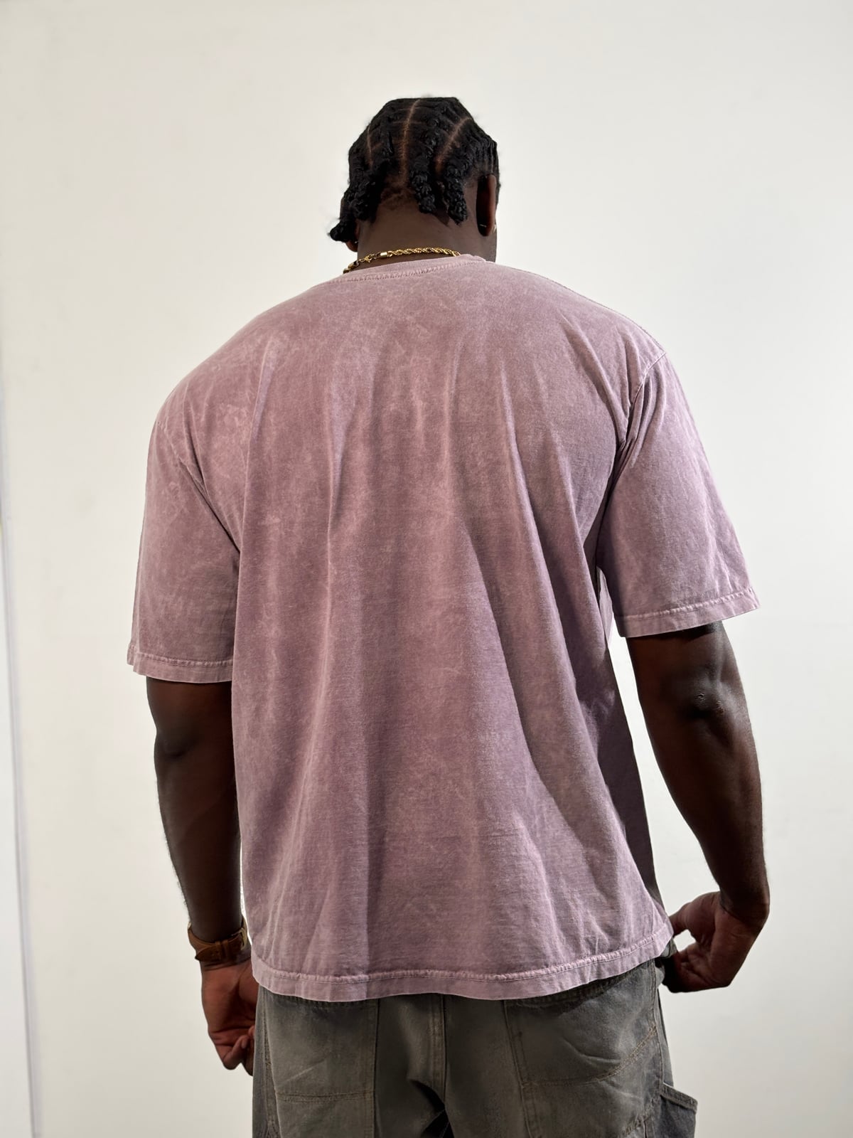Camiseta Oversize Acid Wash blank, color lila - Tu Prenda