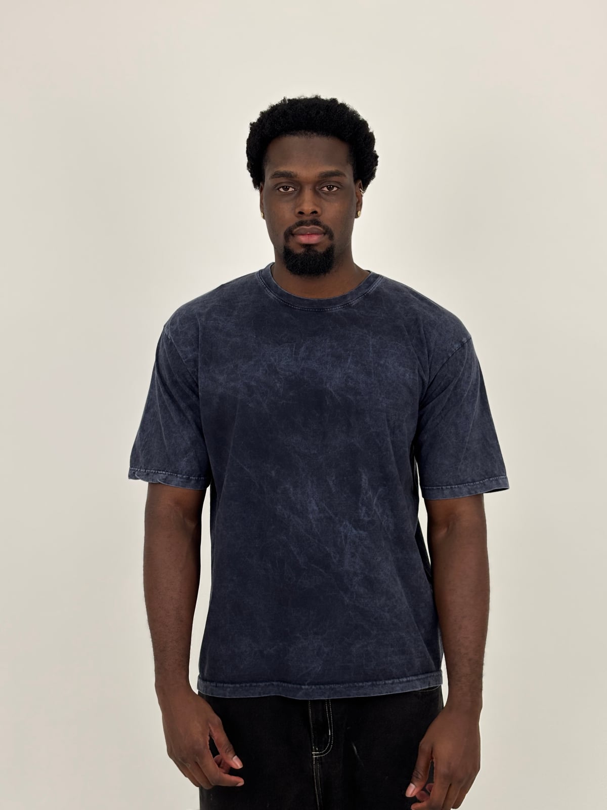 Camiseta Oversize Acid Wash blank, color negro - Tu Prenda