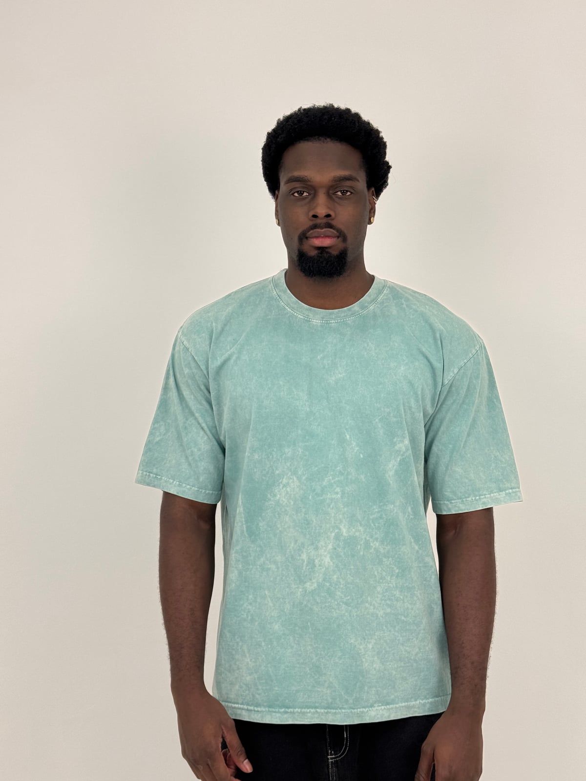 Camiseta Oversize Acid Wash blank, color verde menta - Tu Prenda