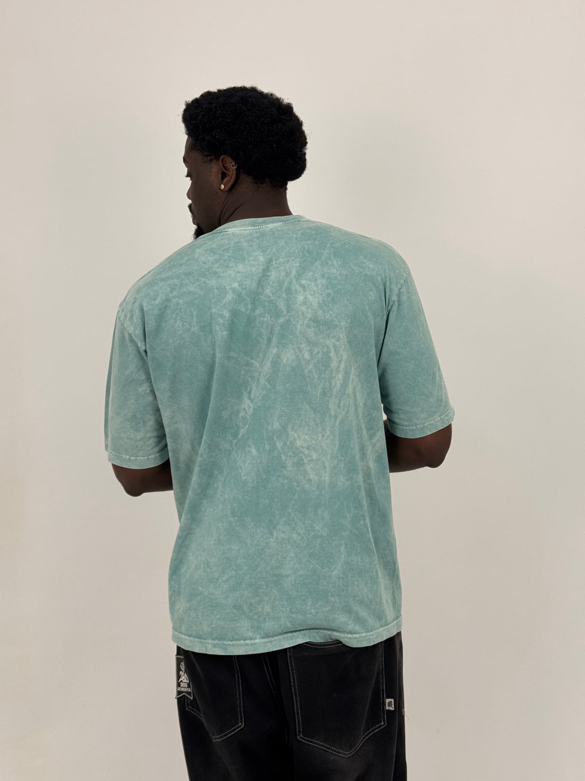 Camiseta Oversize Acid Wash blank, color verde menta - Tu Prenda