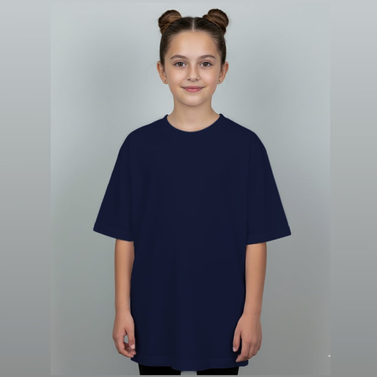 Camiseta Oversize Niño blank, color navy - Tu Prenda