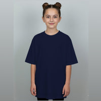 Camiseta Oversize Niño blank, color navy - Tu Prenda