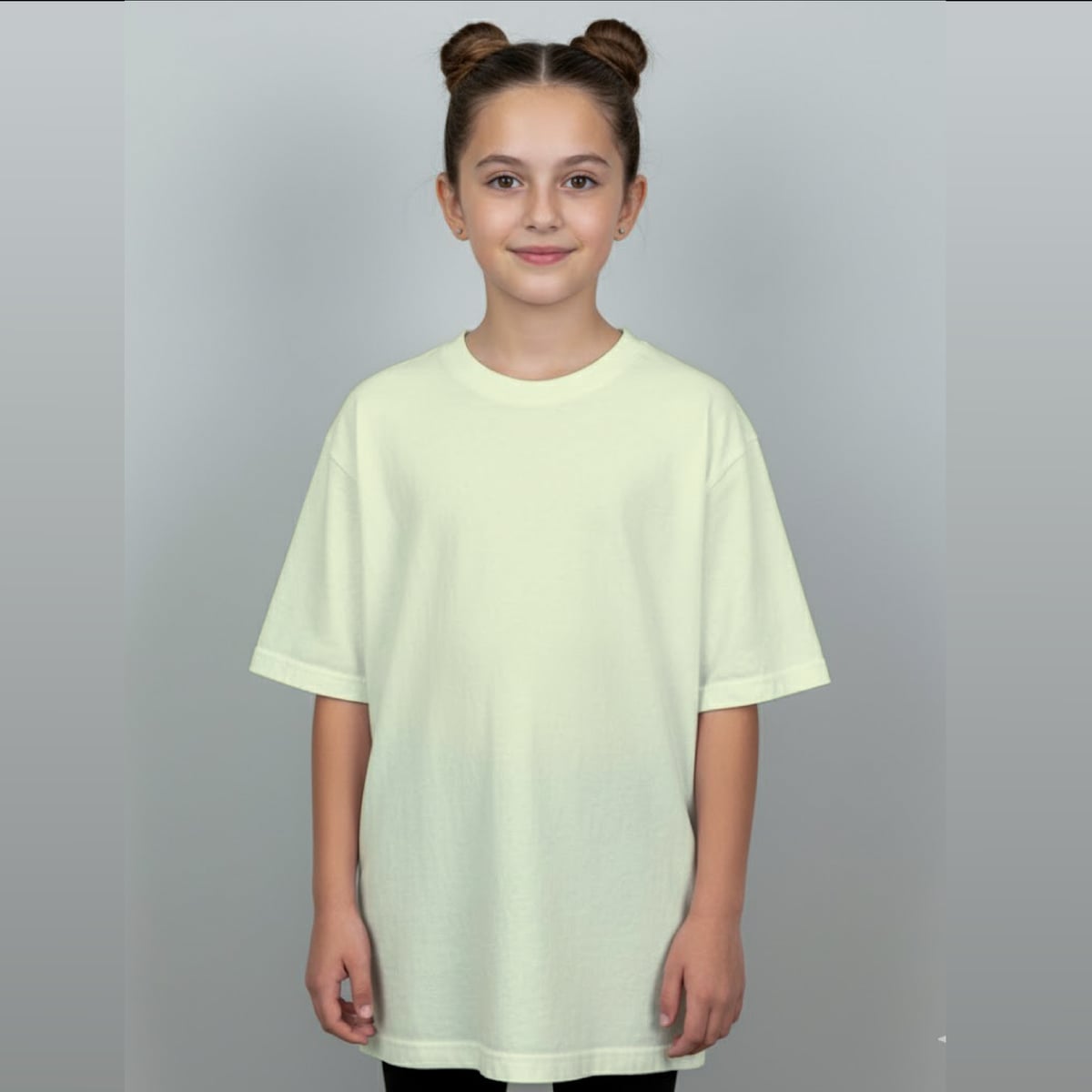 Camiseta Oversize Niño blank, color vainilla - Tu Prenda