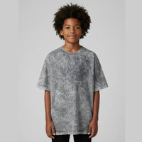 Camiseta Oversize Niño Acid Wash blank, color gris - Tu Prenda