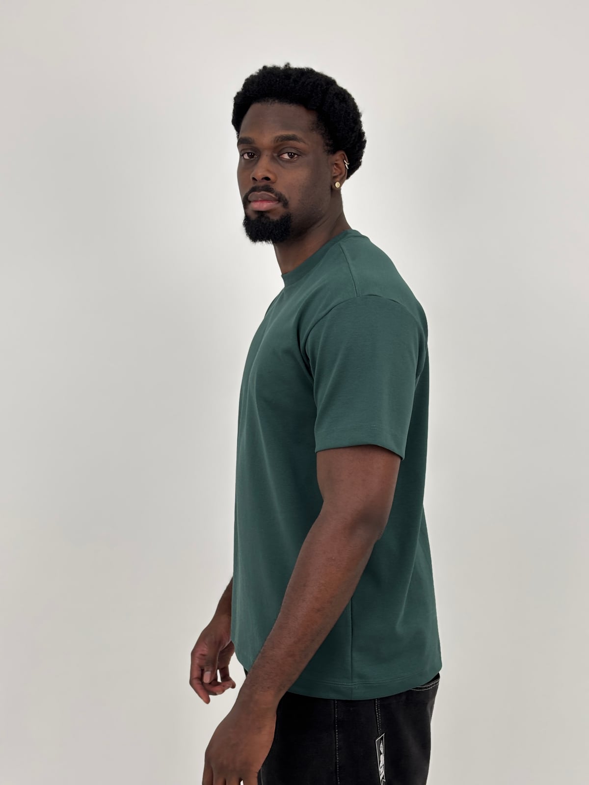 Camiseta Qatar Semioversize blank, color verde esmeralda - Tu Prenda