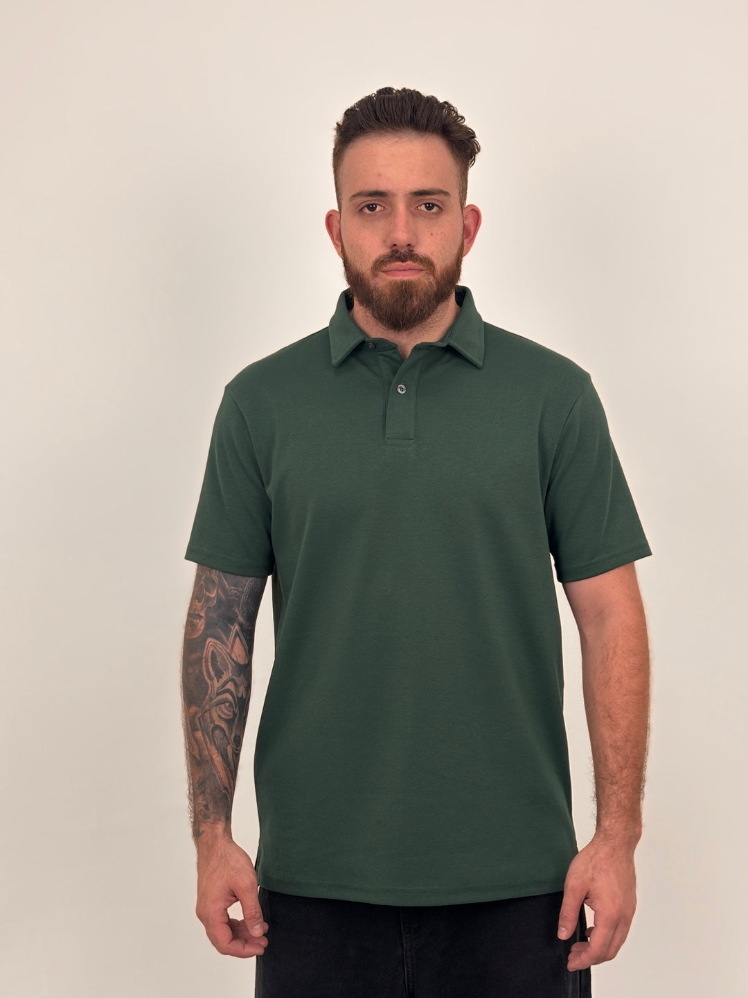 Polo Qatar Hombre Verde Botella